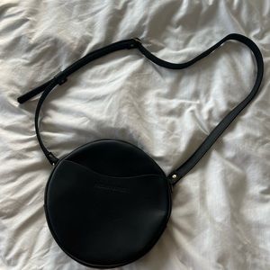 Portland leather circle crossbody purse